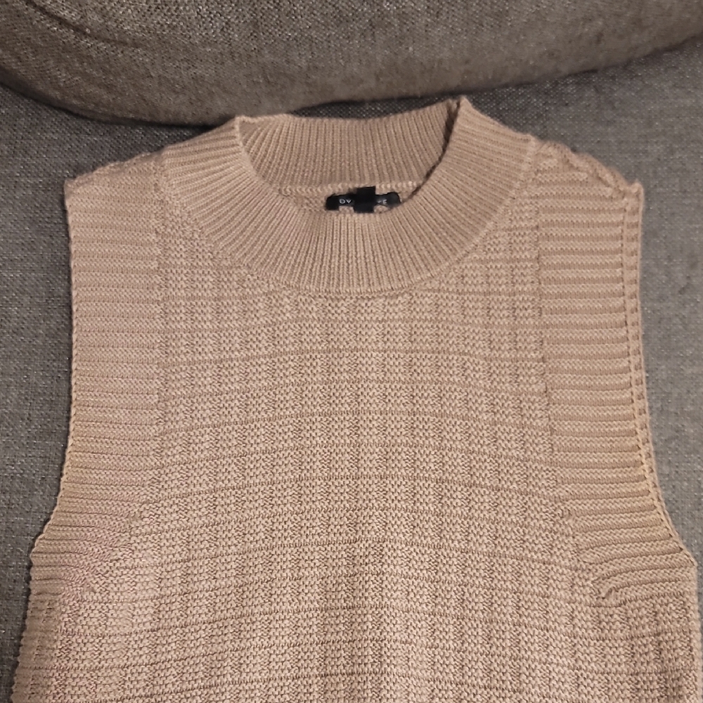 Women's Tan Sleeveless Sweater